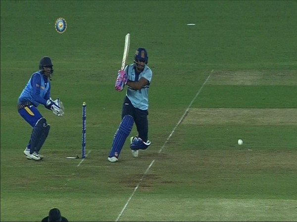 Rajasthan's Mahipal Lomror in action against Bihar (Photo/ BCCI Domestic Twitter)