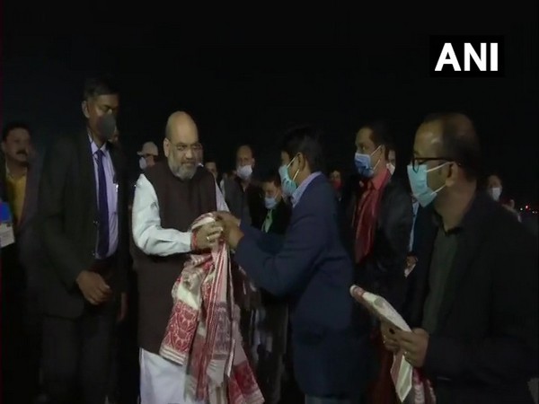 Union Minister Amit Shah reached Guwahati on Thursday (Photo/ANI)