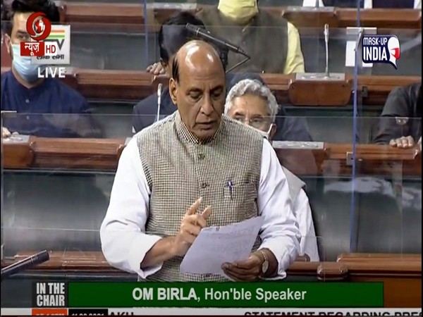 Defence Minister Rajnath Singh at Lok Sabha