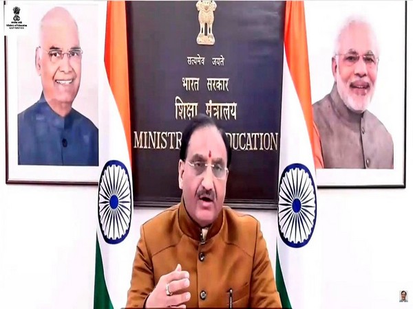 Union Education Minister Ramesh Pokhriyal 'Nishank' speaking during the inaugural ceremony of ASIAN-INDIA Hackathon. (Twitter/Ramesh Pokhriyal 'Nishank')