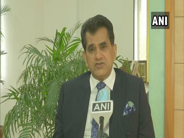 NITI Aayog CEO Amitabh Kant speaking to ANI on Monday. (Photo/ANI)