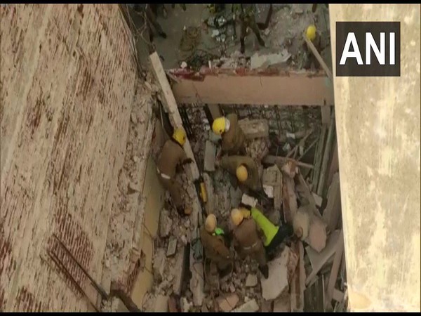 Three people were killed after two-storeyed building collapsed in Madurai on Monday. [Photo/ANI]
