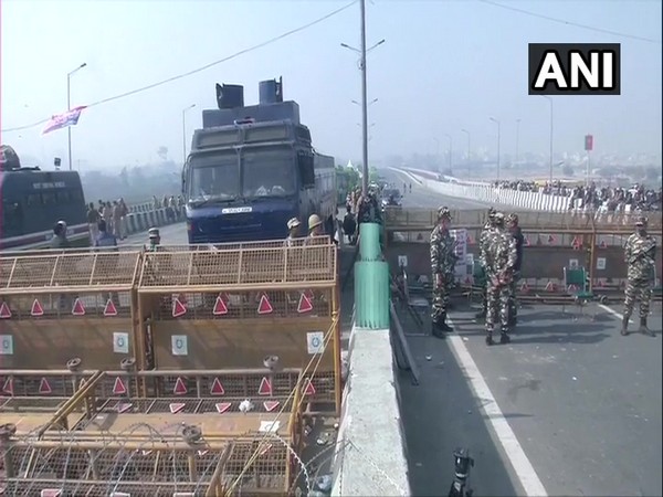 visuals from Ghazipur border where farmers are protesting against Farm Laws (Photo/ANI)