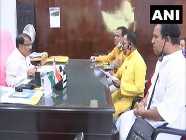 Members of NGO Govansh Raksha Abhiyan met Goa North District Collector, Panaji on Wednesday (Photo/ANI)