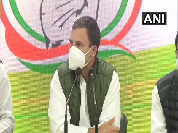 Congress leader Rahul Gandhi addressing a press conference at the AICC headquarters in Delhi. (Photo/ANI)