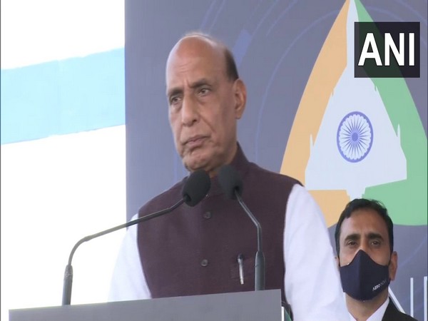 Defence Minister Rajnath Singh addresses Bandhan event in Bengaluru on Thursday. [Photo/ANI]