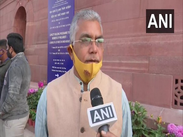 West Bengal BJP chief Dilip Ghosh speaking to ANI in New Delhi on Friday.