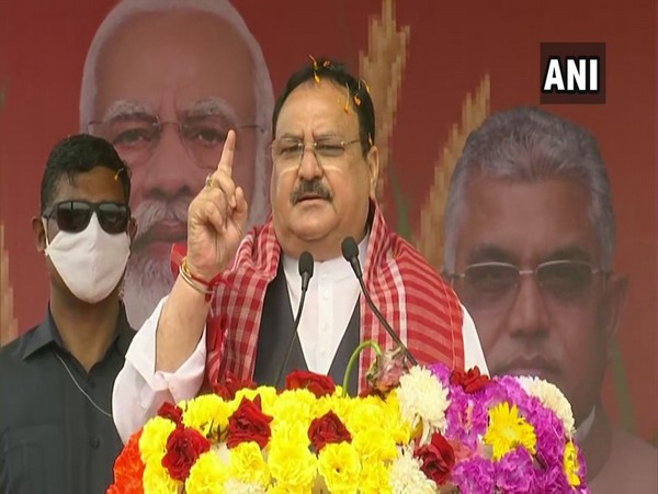 JP Nadda speaking at an event on Saturday in Malda. (Photo/ANI)