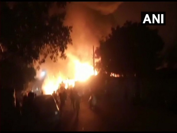 Visuals of fire from Okhla Phase II (Photo/ANI)