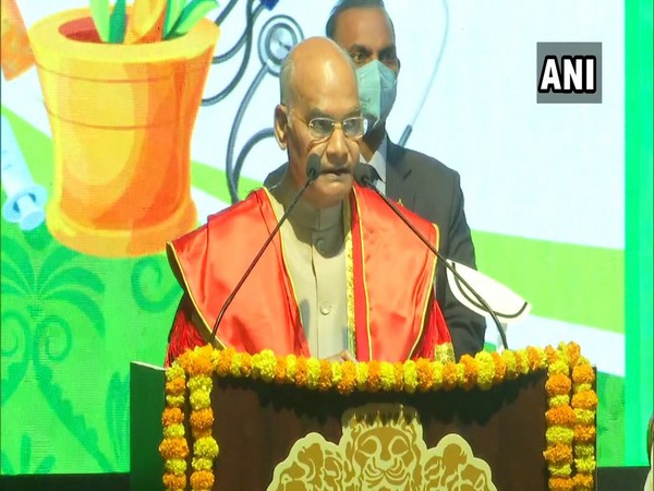 President Ram Nath Kovind at convocation ceremony in Bengaluru on Sunday. (Photo/ANI)
