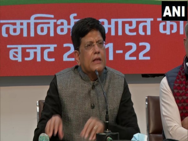 Piyush Goyal speaking at a press conference on Sunday. (Photo/ANI)