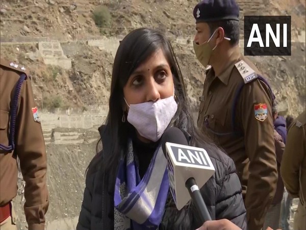 Chamoli District Magistrate Swati S Bhadoria speaking to ANI (Photo/ANI)