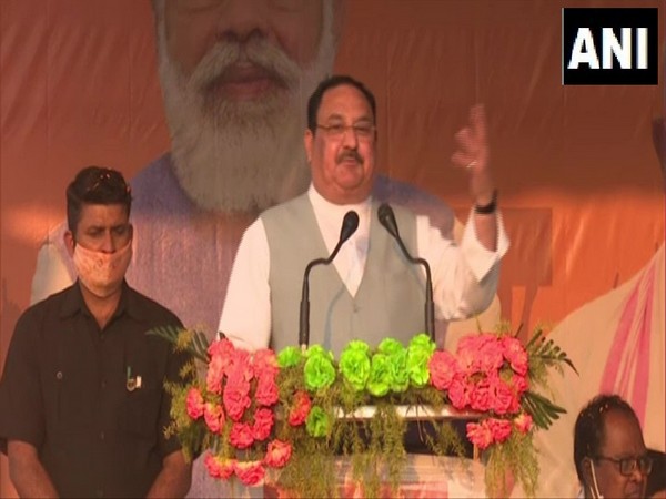 BJP President JP Nadda at Parivartan Yatra on Tuesday. (Photo/ANI)