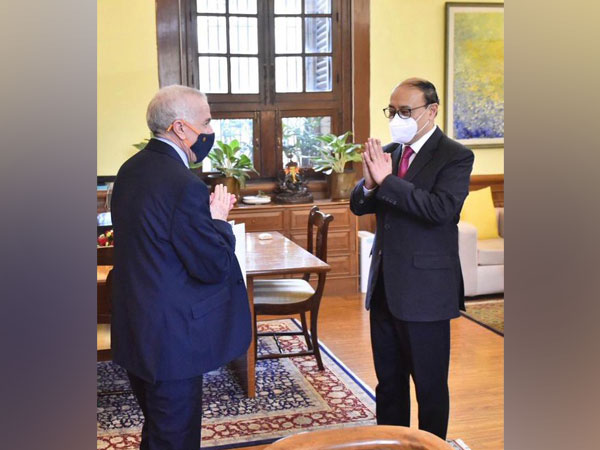 Algerian Ambassador Hamza Yahia Cherif met Foreign Secretary Harsh V Shringla on Tuesday, (Source: Twitter/Anurag Srivastava)