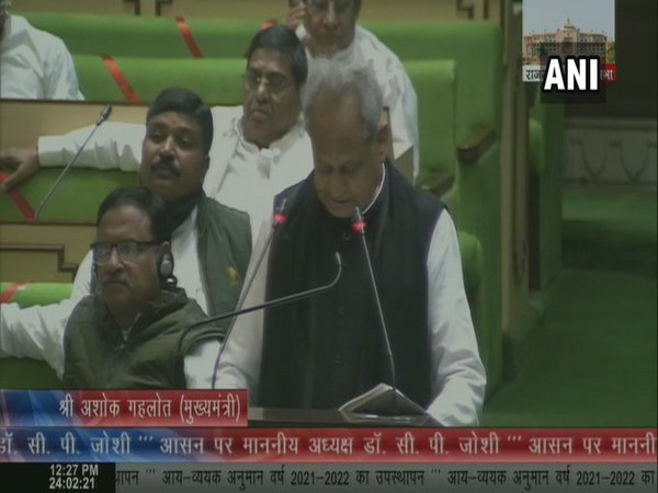 Rajasthan Chief Minister Ashok Gehlot during his Budget speech on Wednesday.