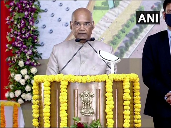 President Ram Nath Kovind speaking at the inauguration of the Narendra Modi Cricket Stadium, (Photo/ANI)