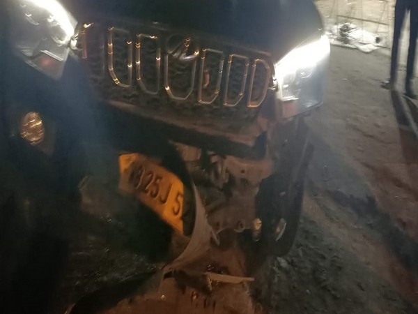 BJP leader Babu Master's damaged car (Photo/ANI)