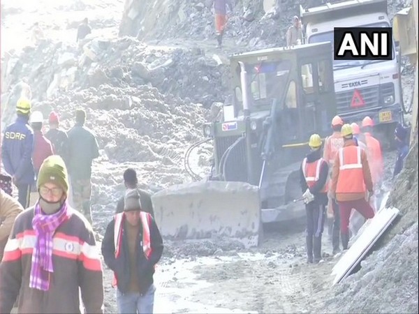 Rescue operation at Tapovan tunnel in Chamoli intensified on Tuesday. (Photo/ANI)