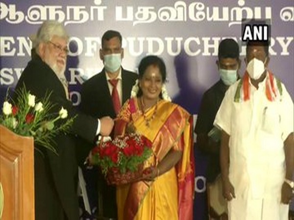 Tamilisai Soundararajan at an oath ceremony on Thursday. (Photo/ANI)