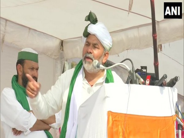 BKU leader Rakesh Tikait in Hisar (Photo/ANI)