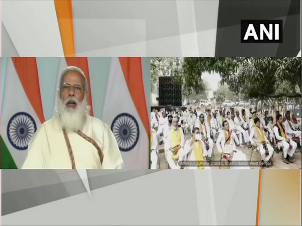 PM Narendra Modi at convocation ceremony of Visva-Bharati University. (Photo/ANI)