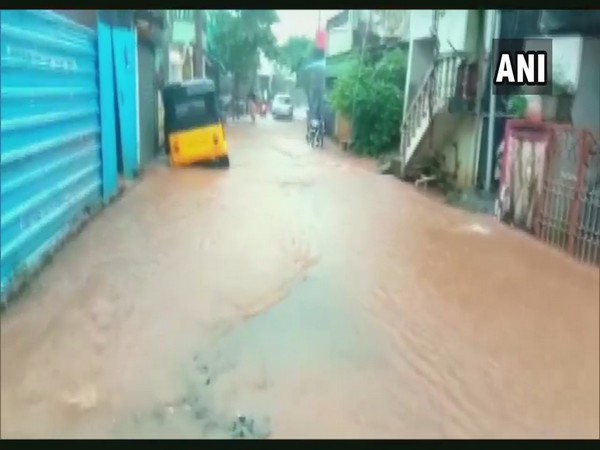 Waterlogging in Puducherry after continuous rainfall (Photo/ANI)