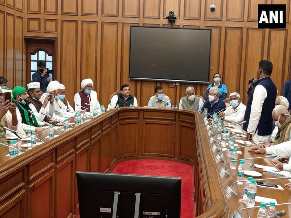 Delhi CM Arvind Kejriwal holding meeting with farmer leaders from Western Uttar Pradesh (Photo/ANI)