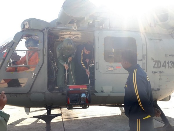 SDRF dropped QDA system for communication near the lake in Chamoli on Sunday. (Photo/ANI)