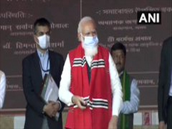 Prime Minister Narendra Modi addressing a crowd in Assam. (Photo/ANI)