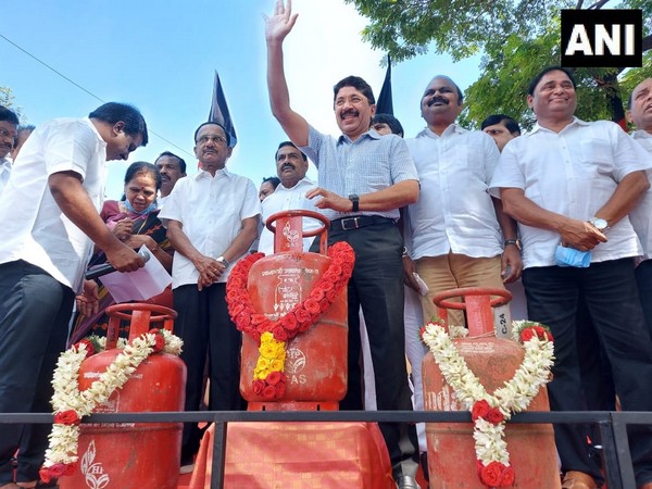 DMK MP Dayanidhi Maran during a protest in Chennai. (Photo/ANI)
