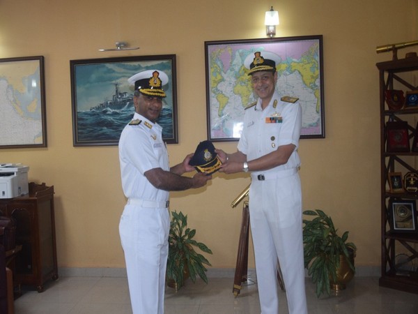 Rear Admiral S Venkat Raman assumes command of Naval War College, at Goa on Friday. (Photo/ANI)