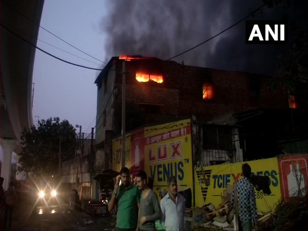 Fire broke out at a factory in the Pratap Nagar area (Photo/ANI)