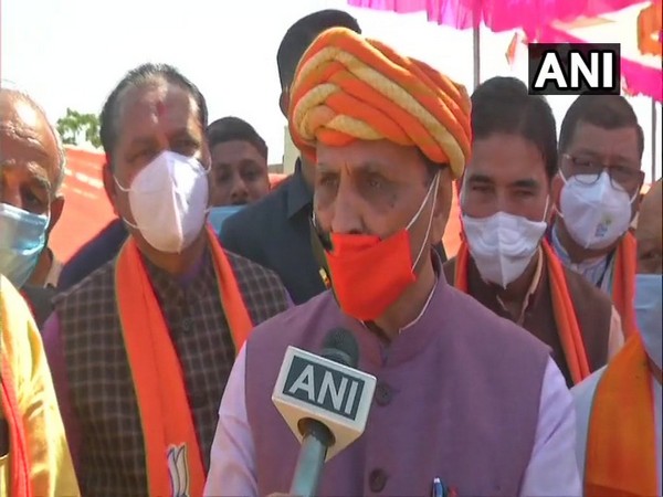 Gujarat Chief Minister Vijay Rupani in conversation with ANI. (Photo/ANI)
