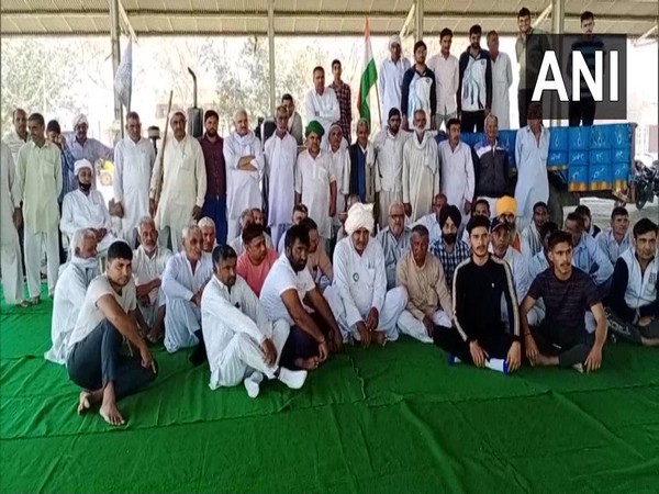 Visual of people sitting in an agitation in Hisar (Photo/ANI)