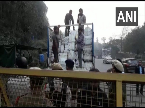 Visual of truck packed with quintals of Ganja in Guwahati (Photo/ANI)