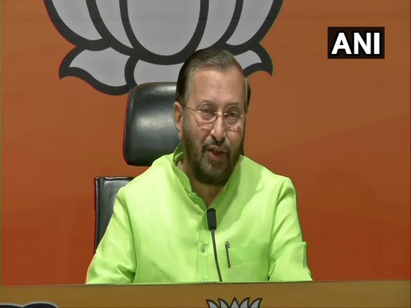 Union Minister Prakash Javadekar addressing a press conference in Delhi. (Photo/ANI)
