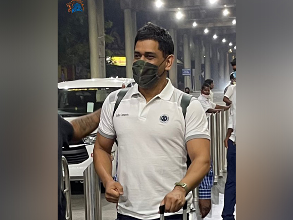 CSK skipper MS Dhoni reaches Chennai (Photo/ CSK Twitter)