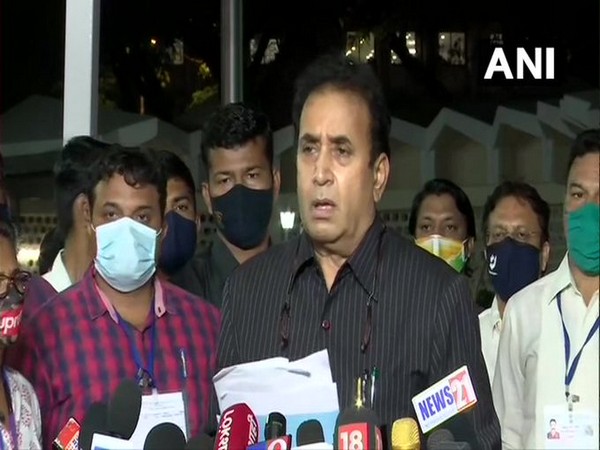 Maharashtra Home Minister Anil Deshmukh speaking to reporters (Photo/ANI)