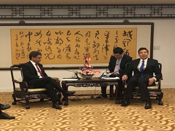 Indian Ambassador to China Vikram Misri on Friday met Vice Foreign Minister Luo Zhaohui in Beijing. (Photo credit: Twitter/India in China)