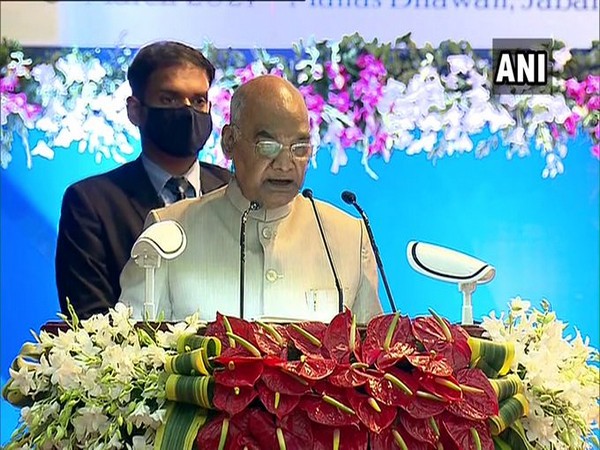 President Ram Nath Kovind addresses at the All India State Judicial Academies Directors' Retreat in Jabalpur on Saturday. [Photo/ANI]