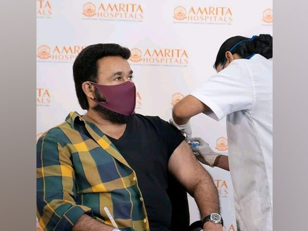 Actor Mohanlal received the first shot of the COVID-19 vaccine at a private hospital in Kochi, Kerala (Photo/ANI)