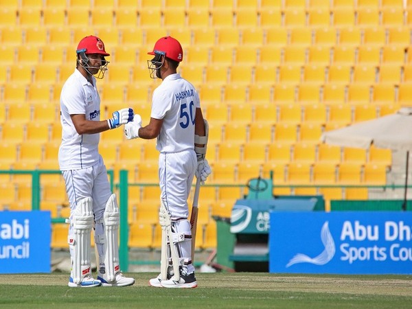 Asghar Afghan and Hashmatullah Shahidi in action on day two (Image: ICC)