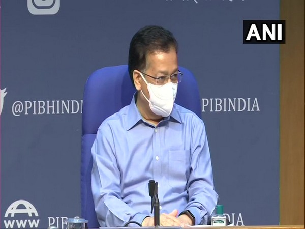 Health Secretary Rajesh Bhushan addressing a press briefing. (Photo/ANI)