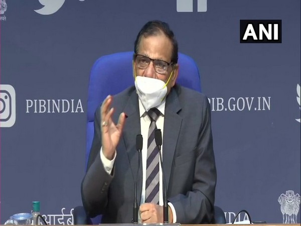 Dr VK Paul, Member (Health) of the Niti Aayog addressing a press briefing. (Photo/ANI)