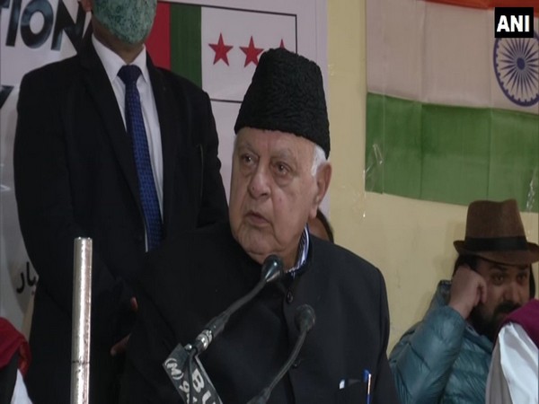 Farooq Abdullah speaking during a program  in Jammu on Tuesday. [Photo/ANI]