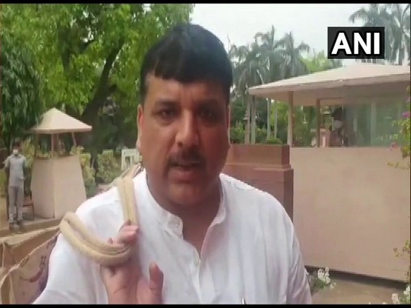 AAP MP Sanjay Singh speaking to ANI in Delhi on Tuesday. [Photo/ANI]