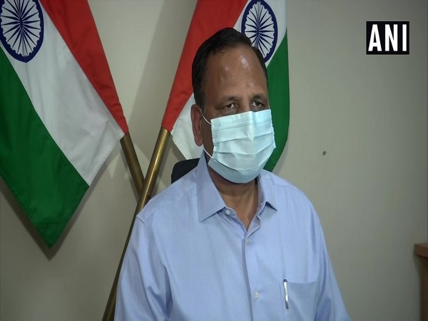 Delhi Health Minister Satyendar Jain addressing a press conference on Monday. [Photo/ANI]