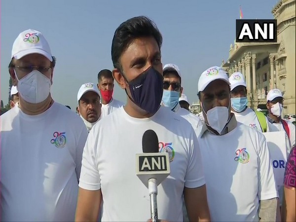 Karnataka Heath Minister Dr K Sudhakar speaking to ANI
