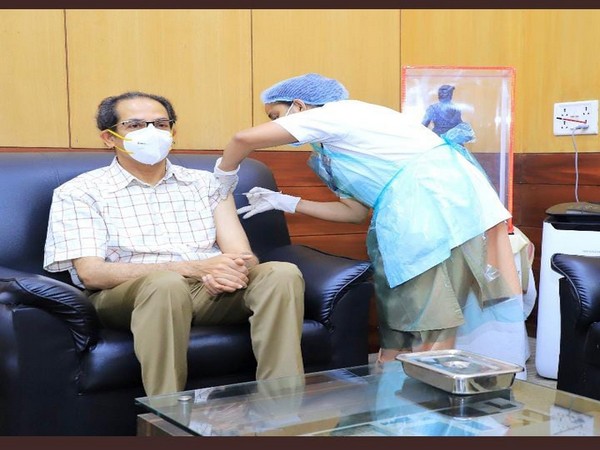 Maharashtra Chief Minister Uddhav Thackeray receiving second dose of COVID-19 vaccine (Photo/ANI)