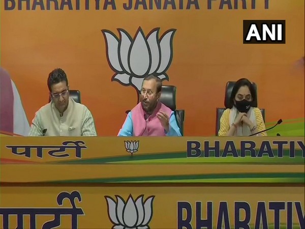 Union Minister Prakash Javadekar at a press conference in New Delhi. (Photo/ANI)